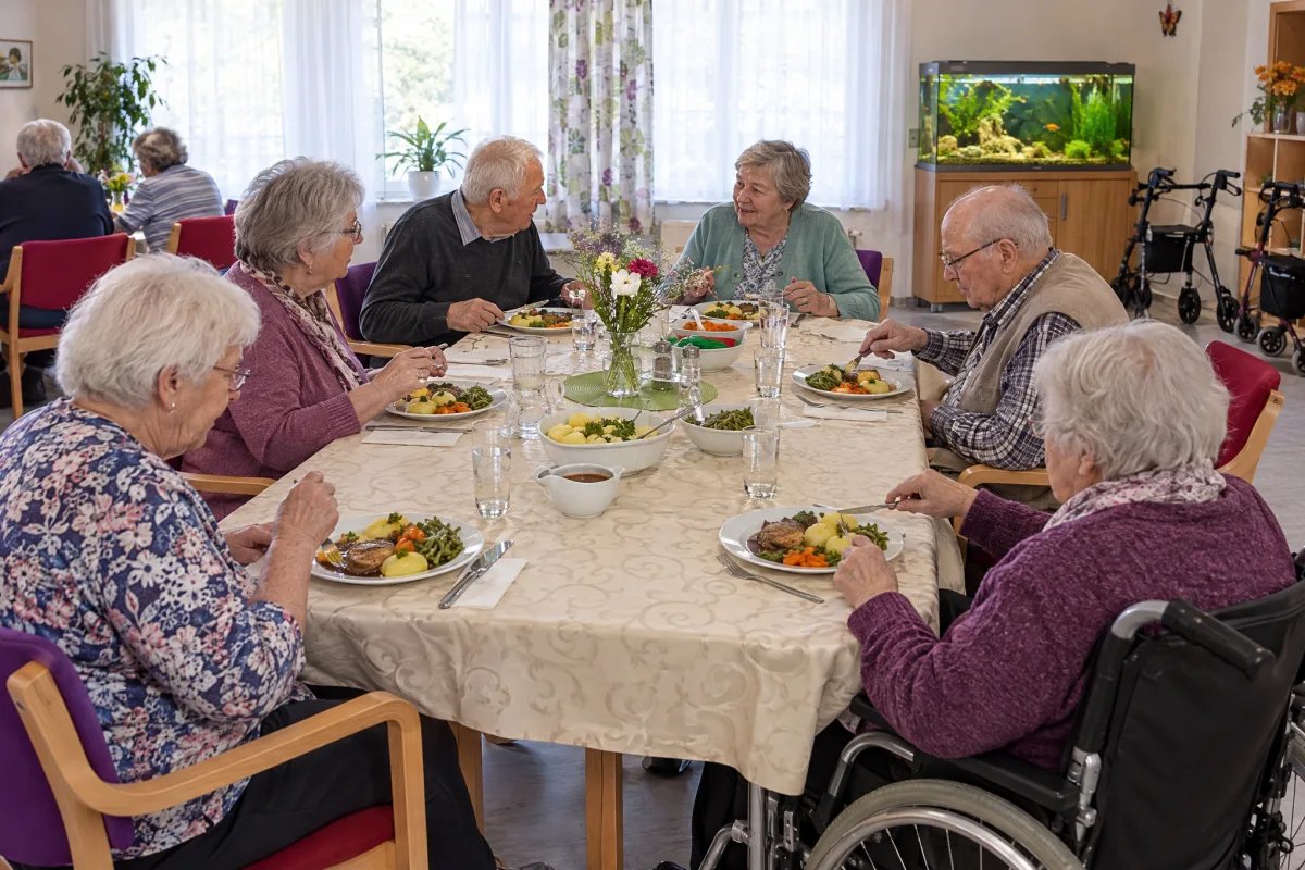 Frisch zubereitetes Mittagessen und Gemeinschaft in der Tagespflege in Mehringen